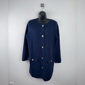 NWT J.Crew Women Long Giselle Sweater Blazer Navy Blue Size XS
